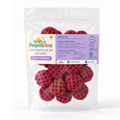 Mini waffles de betabel